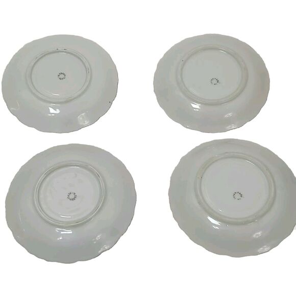 4 Tea Cup SET with Saucers Made In Japan Moss Rose Handpainted Porcelain VINTAGE - Picture 10 of 16